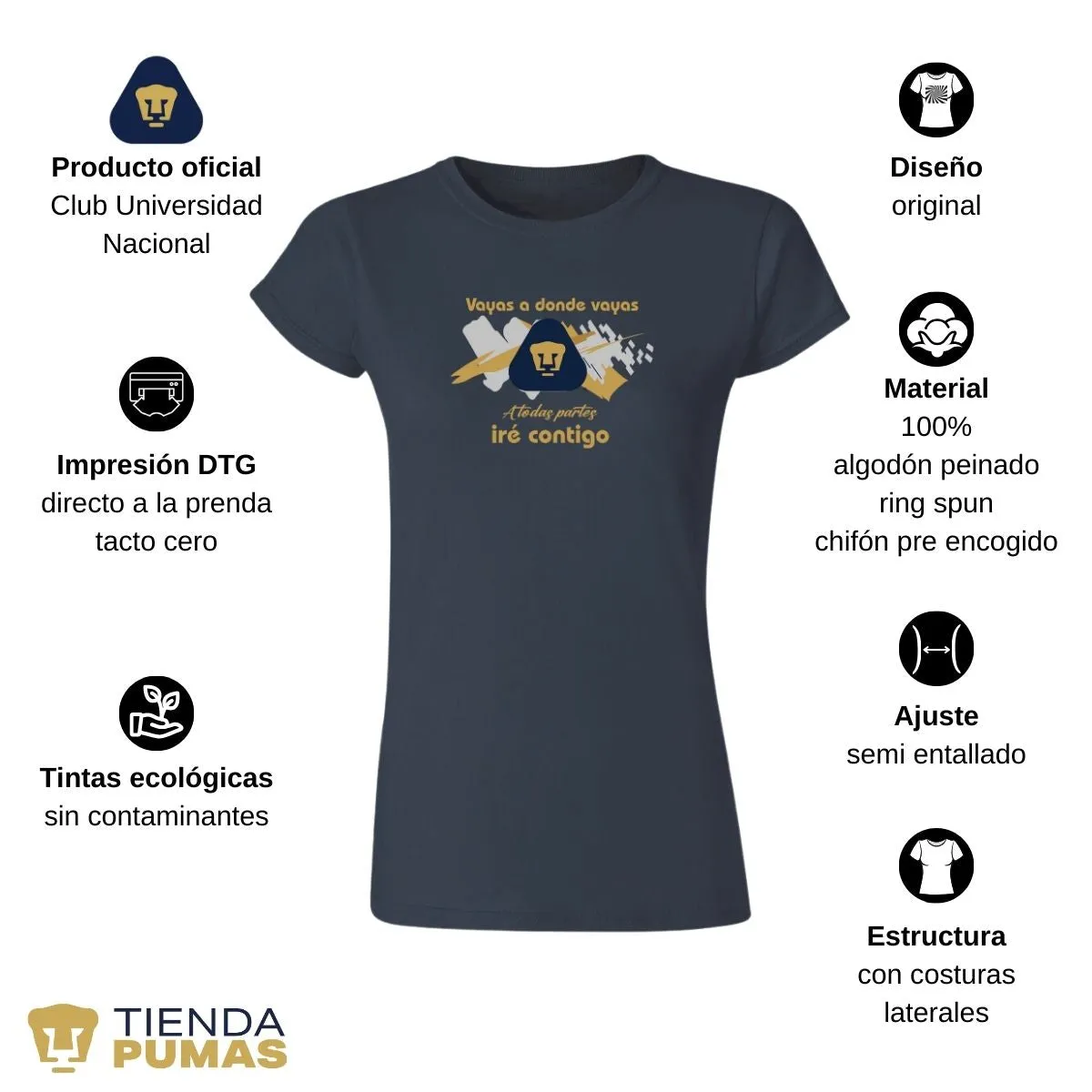 Playera Mujer Pumas UNAM vuelta