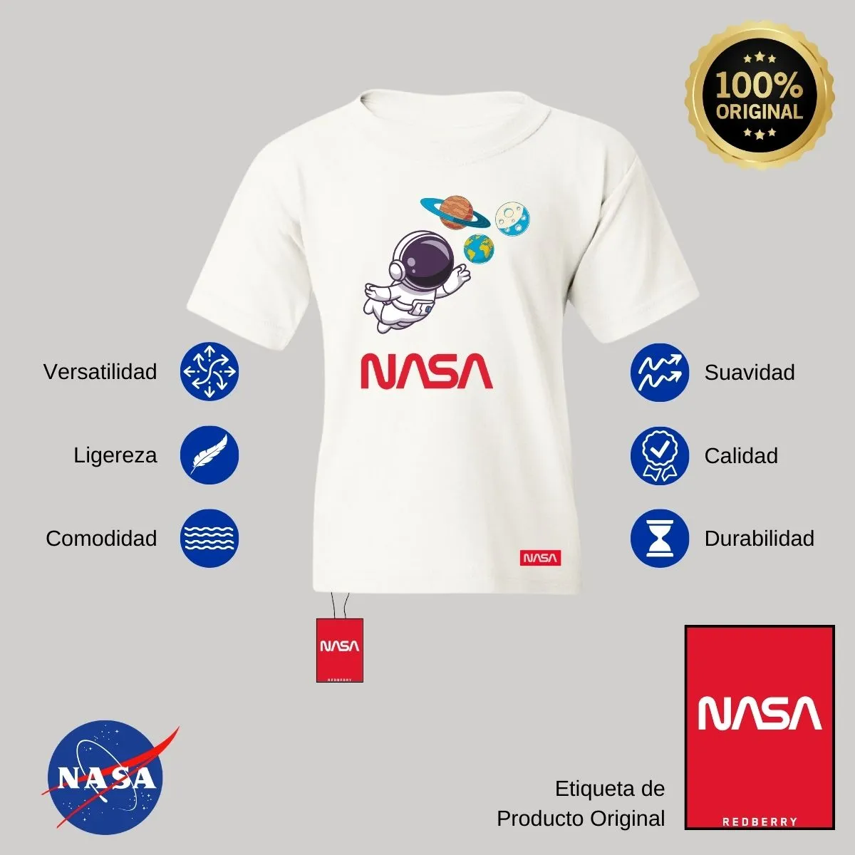 Playera Nios Nasa Nasa Astronauta