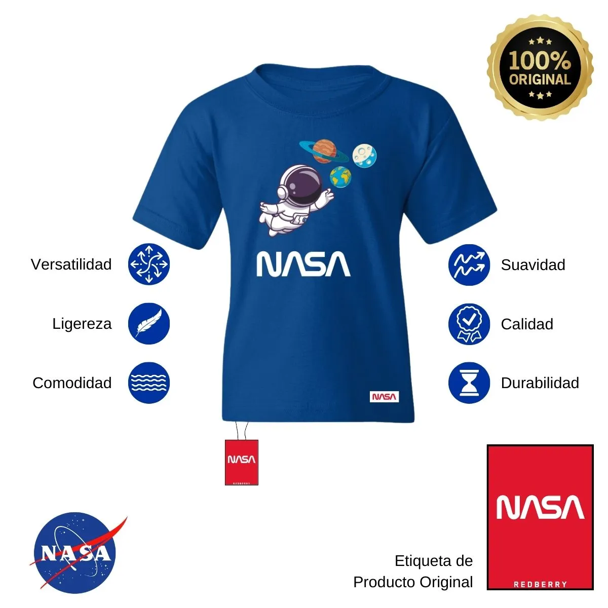 Playera Nios Nasa Nasa Astronauta