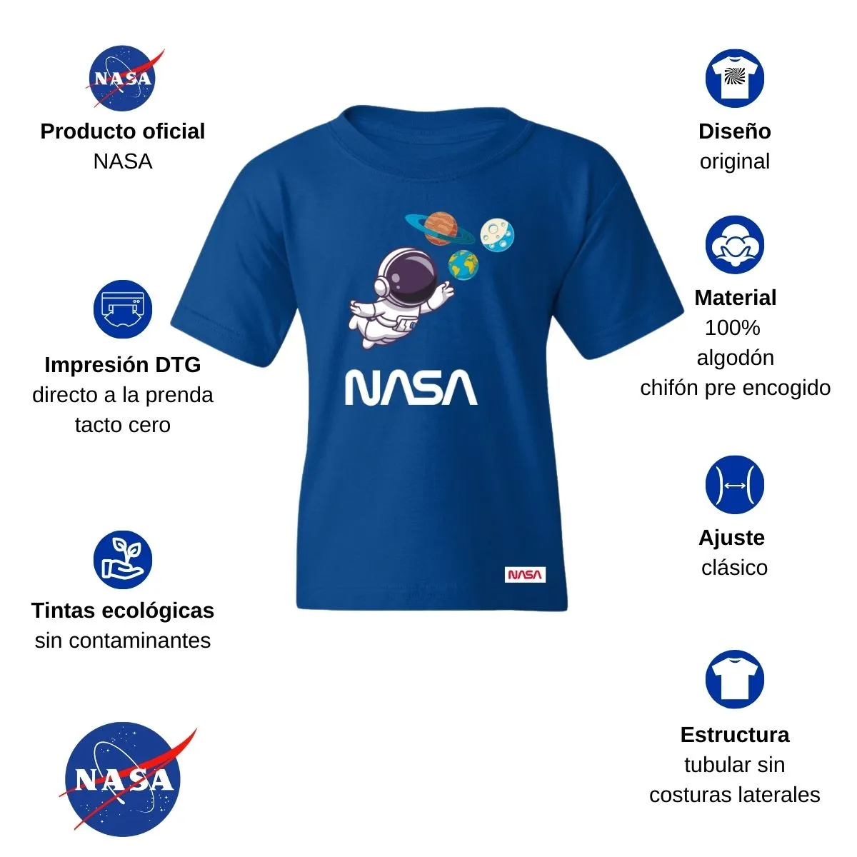 Playera Nios Nasa Nasa Astronauta