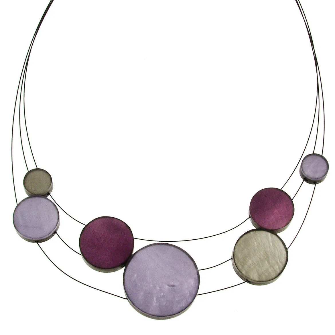 Purple Orbiting Discs Necklace