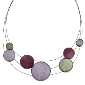 Purple Orbiting Discs Necklace