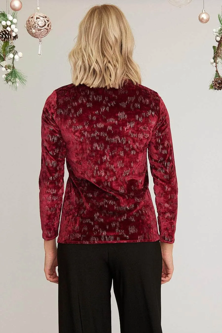 Saloos Embellished Velvet Evening Top