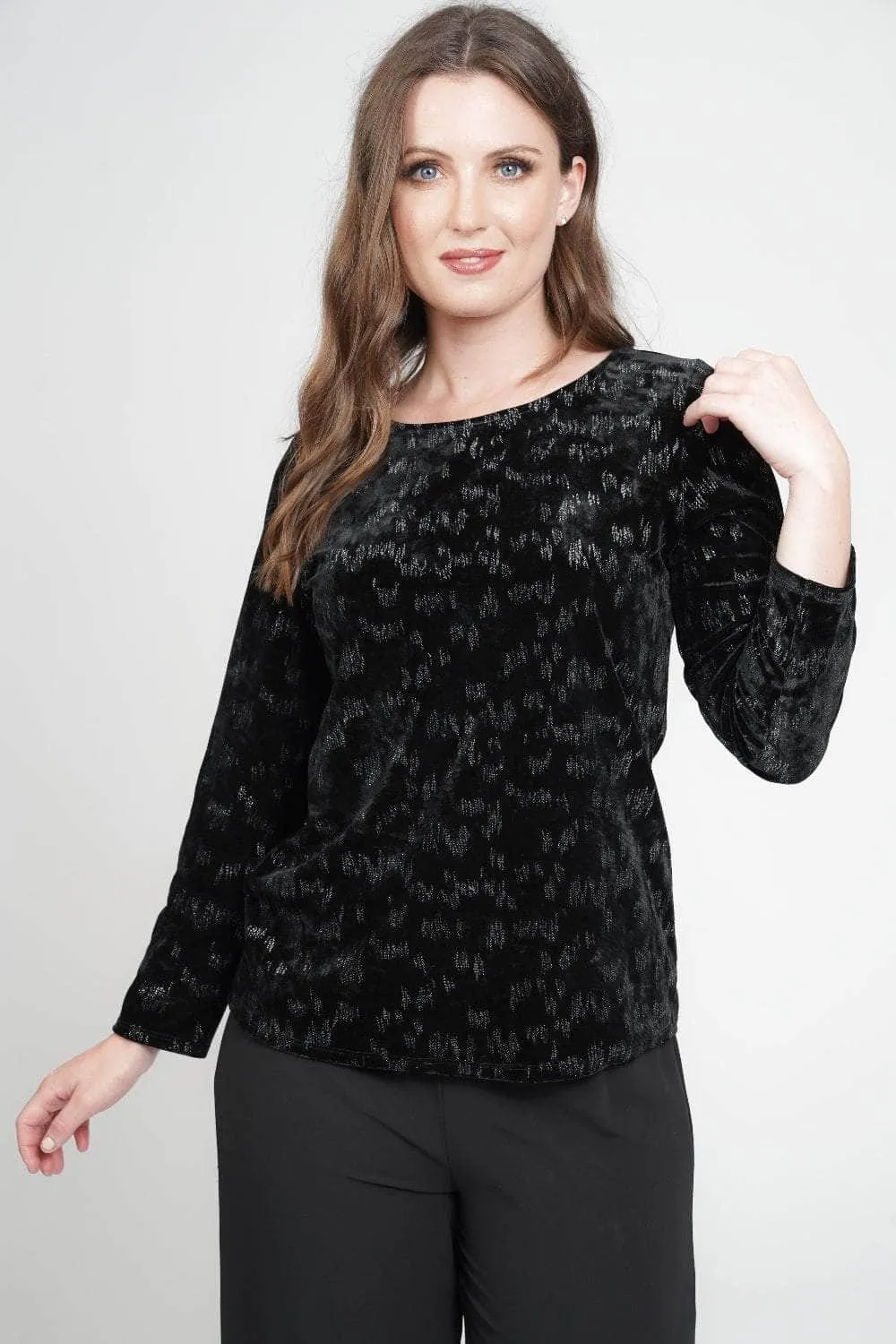 Saloos Embellished Velvet Evening Top