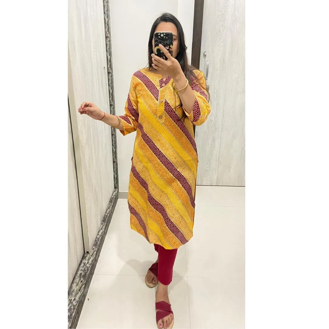 Selfie Lehariya Straight Women Kurti