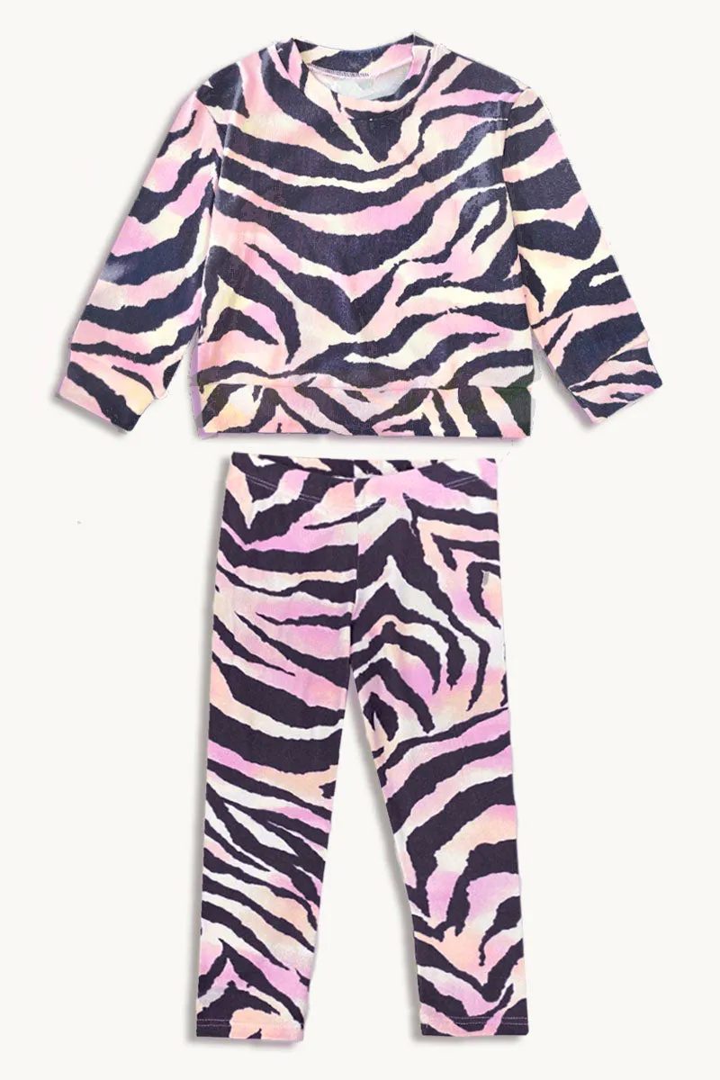 Simply Soft Crew Top & Long Legging - Ombre Zebra