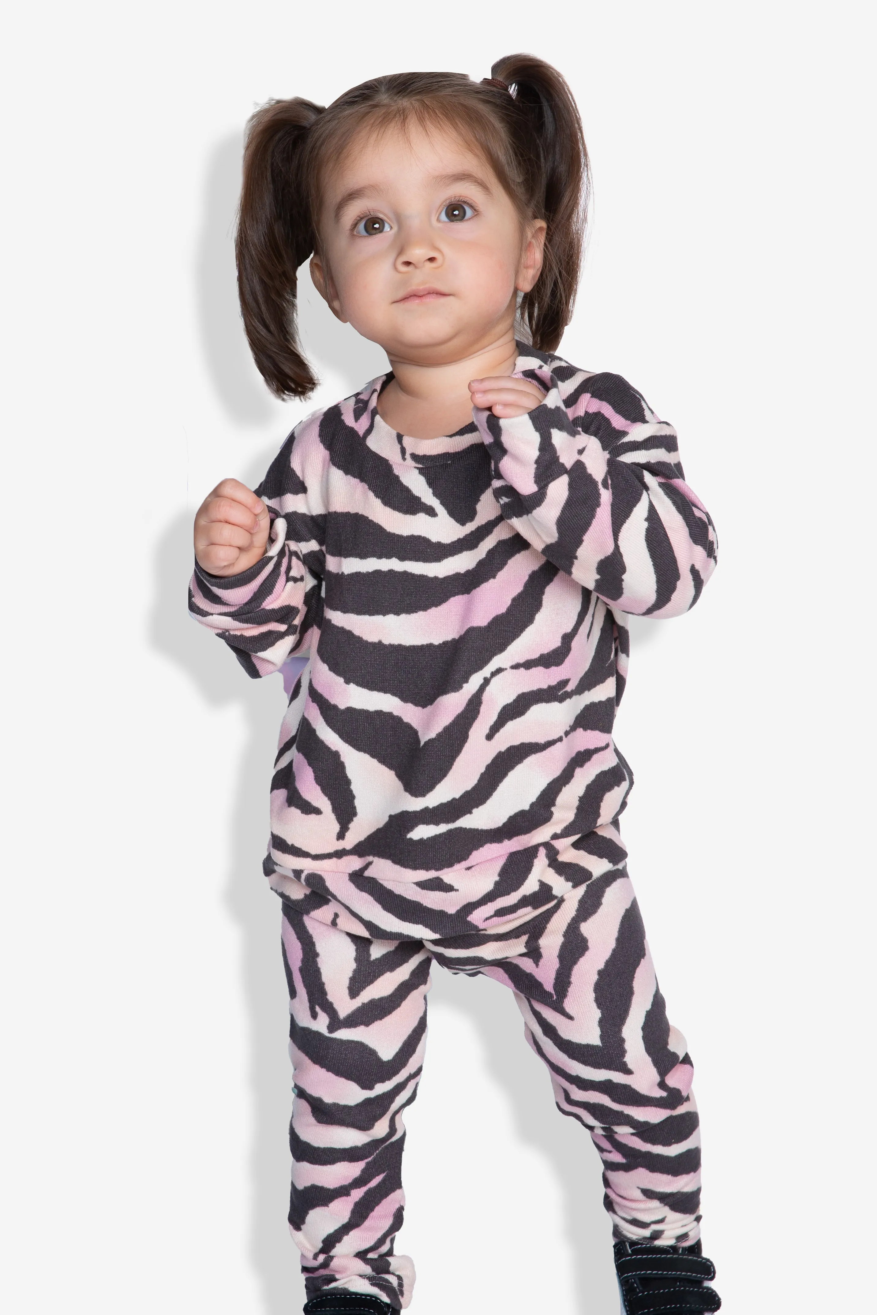 Simply Soft Crew Top & Long Legging - Ombre Zebra