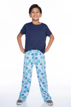 Simply Soft Karate Pant - Blue Teal Smile