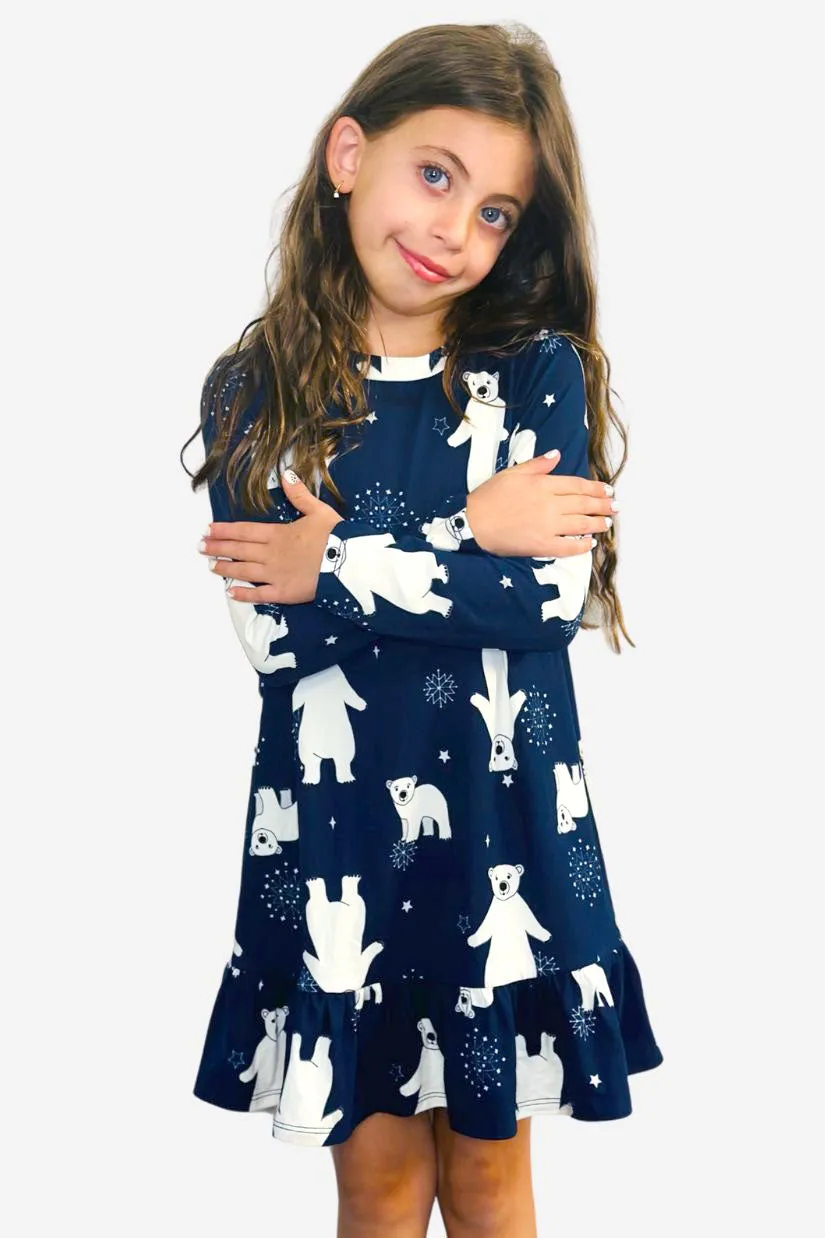 Simply Soft Long Sleeve Ruffle Nightgown - Polar Bears