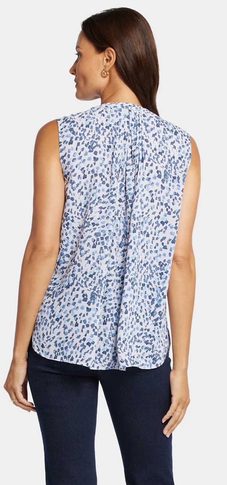 Sleeveless Pintuck Blouse Vlekkenprint | Hayward Hills