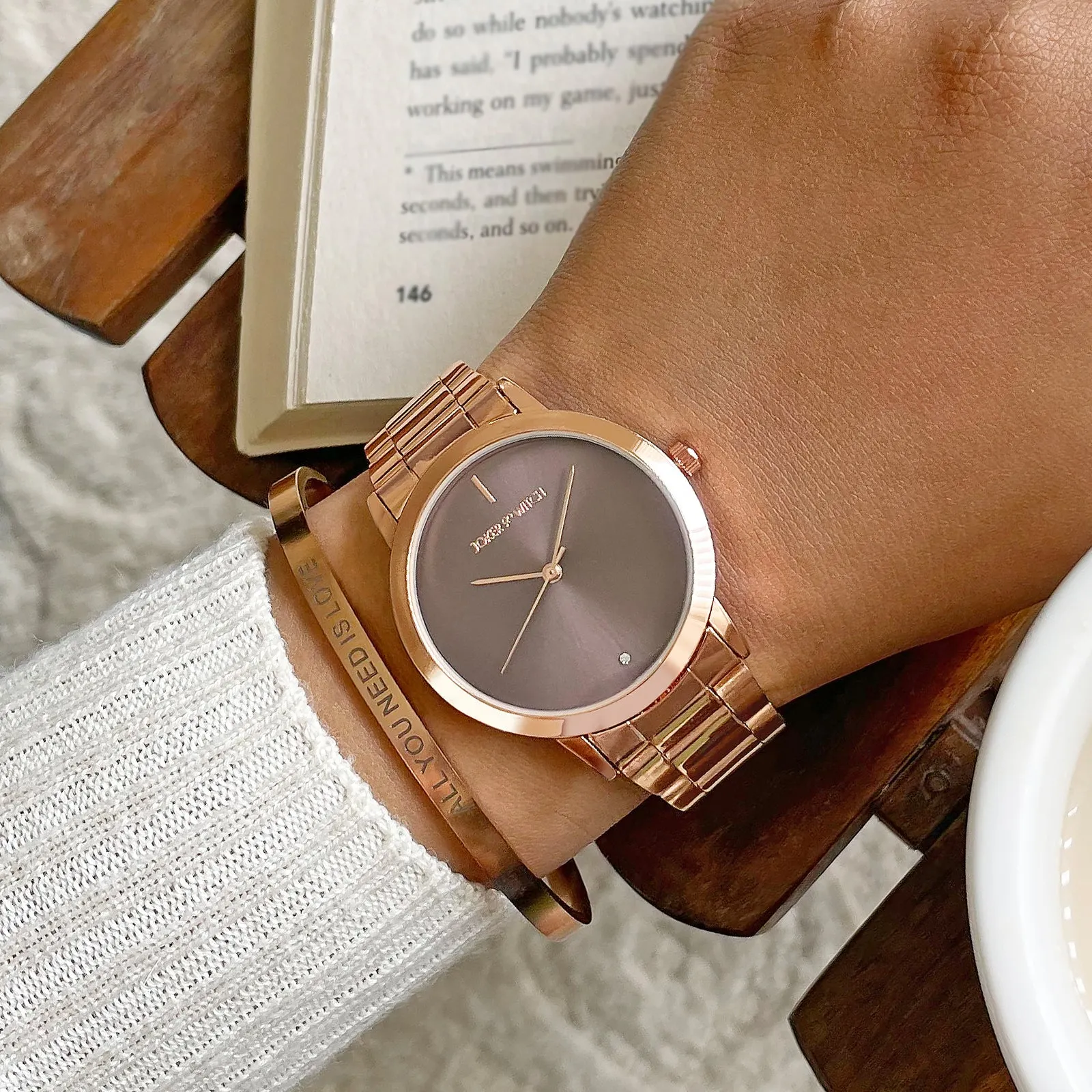 Sofia Rosegold Watch Bracelet Stack