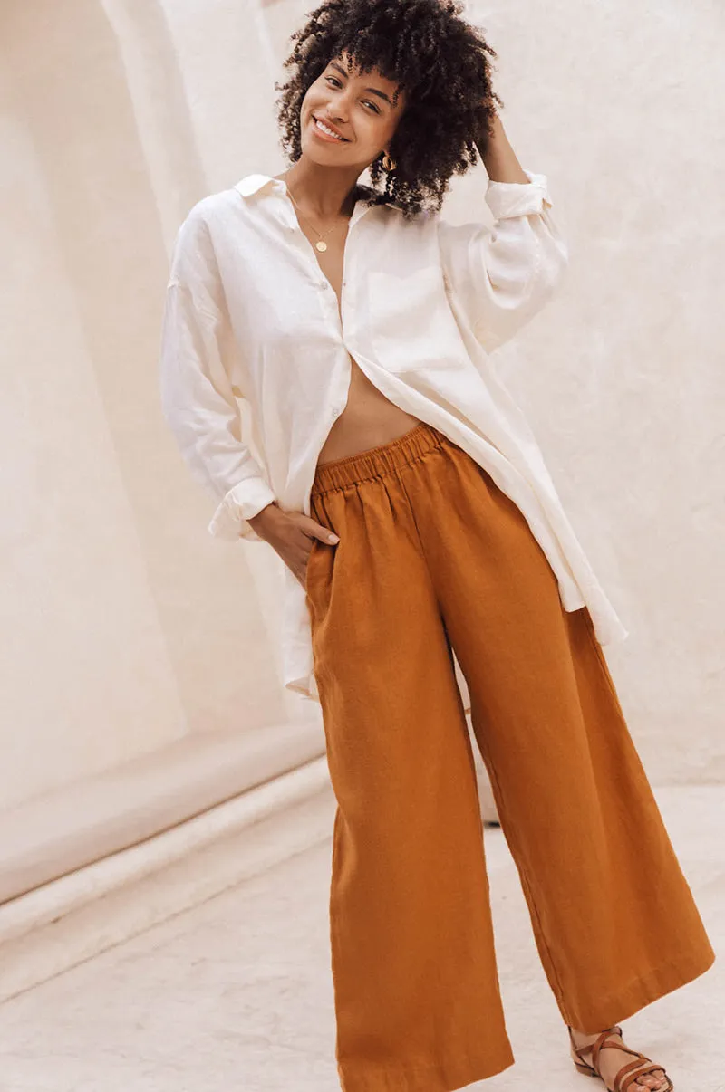 SUMMER Pants - ochre linen