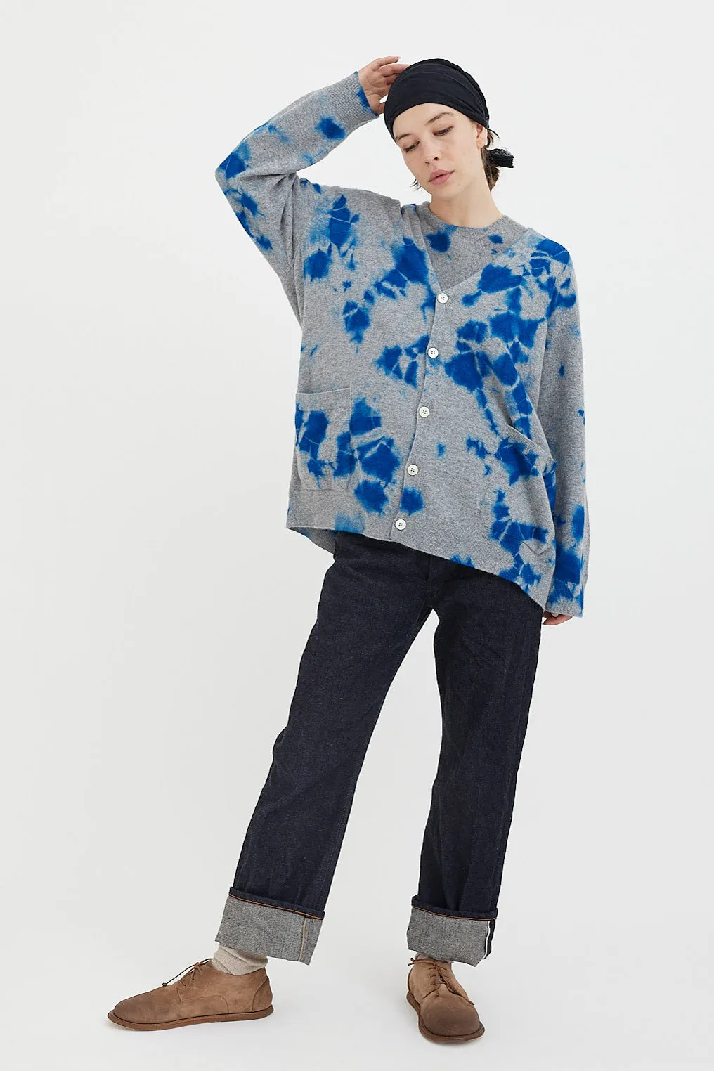 Suzusan - Shibori Cashmere Seamless Wide Cardigan