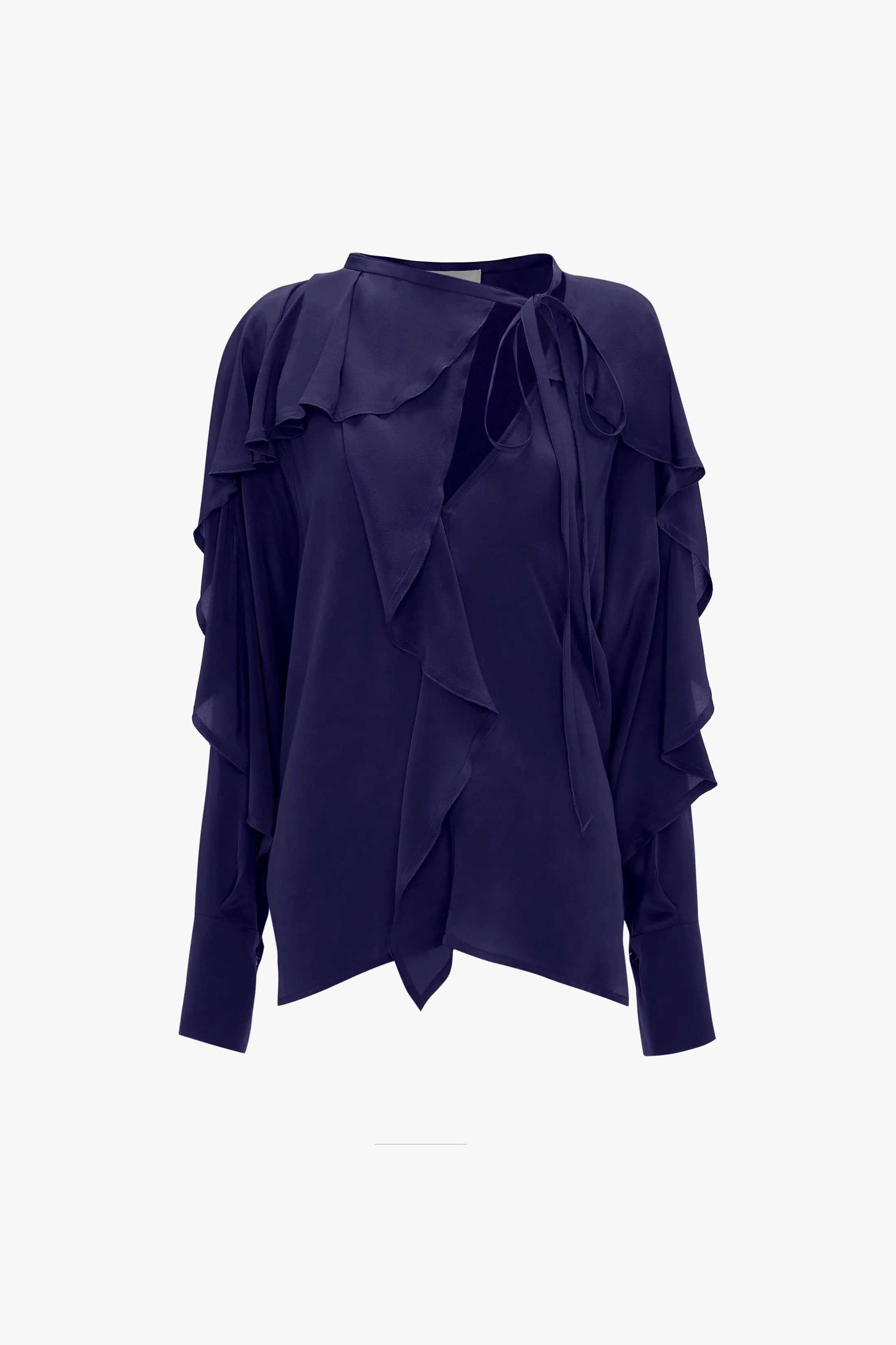 Tie Detail Ruffle Blouse In Ultraviolet