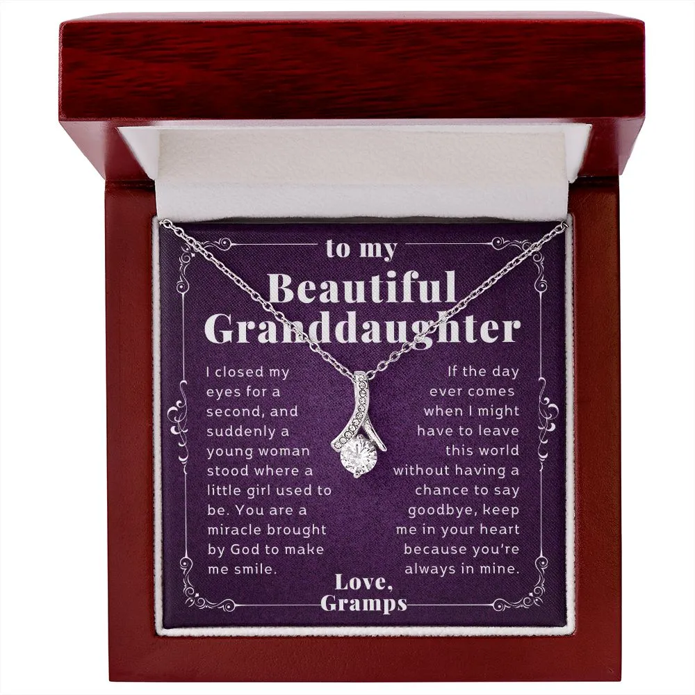 To Granddaughter Gift From Grandpa Elegant Alluring BeautyNecklace