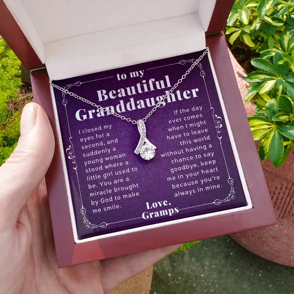 To Granddaughter Gift From Grandpa Elegant Alluring BeautyNecklace