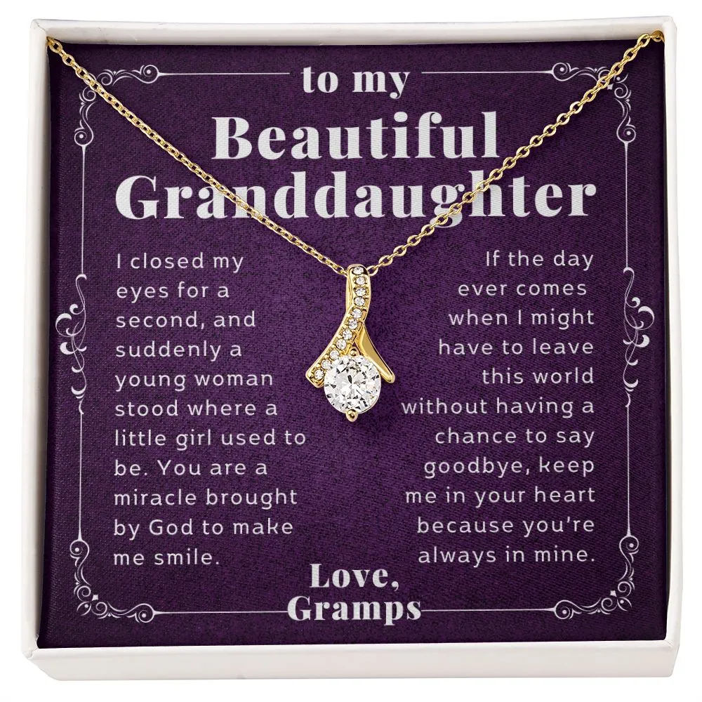 To Granddaughter Gift From Grandpa Elegant Alluring BeautyNecklace