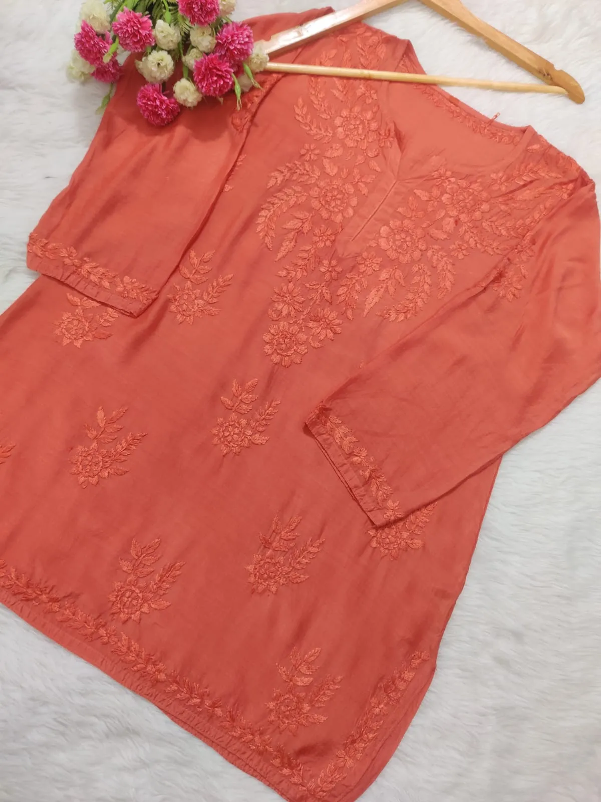 Tripti Muslin Premium Chikankari Short Kurti