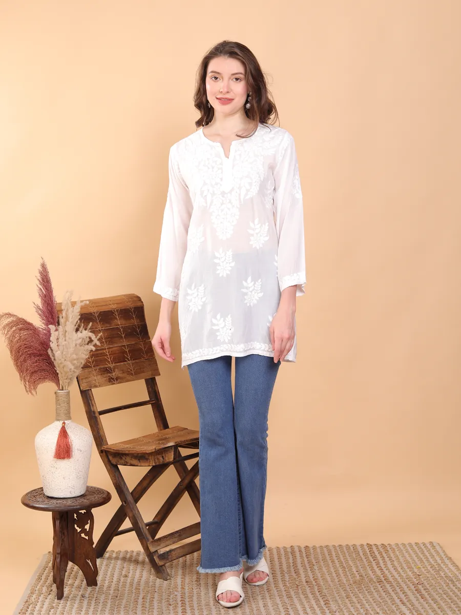 Tripti Muslin Premium Chikankari Short Kurti