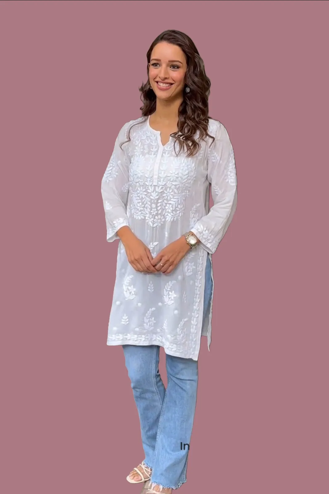 Tripti Muslin Premium Chikankari Short Kurti