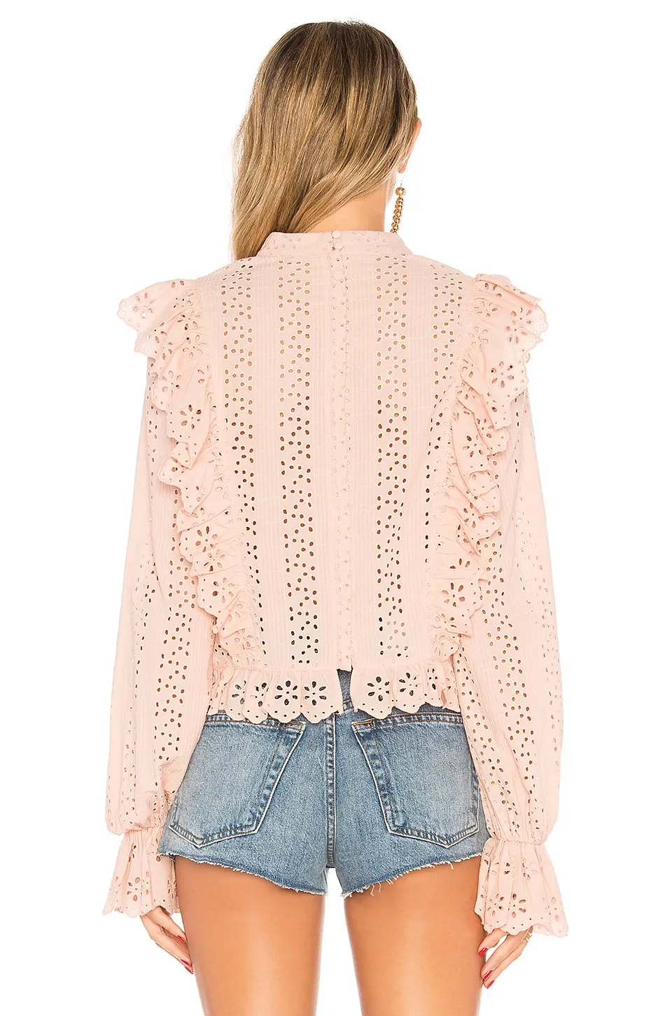 Tularosa El Segundo Eyelet Top Pink