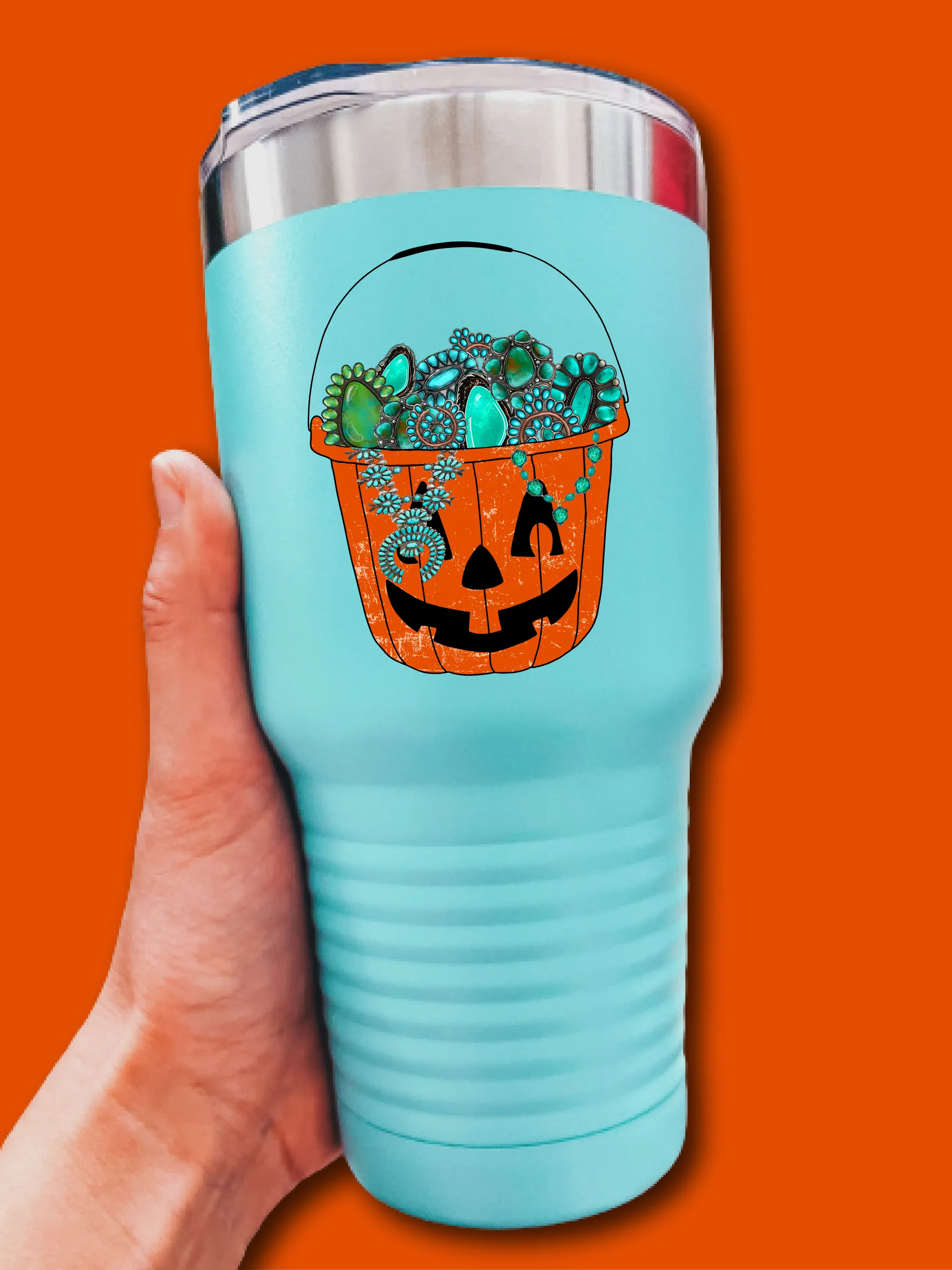 Turquoise Jack-O'-Lantern - UV TUMBLER