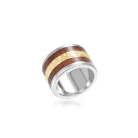 Two-Tone Layers of Aloha Koa Wood Ring