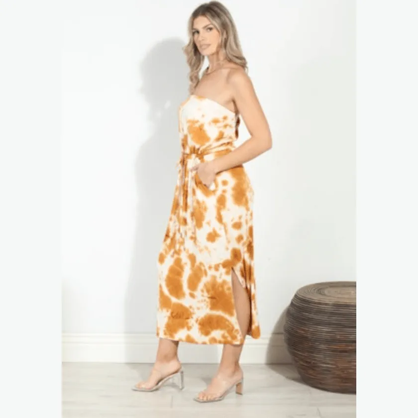 Veronica M Tube Top Maxi Dress With Pockets in Doja