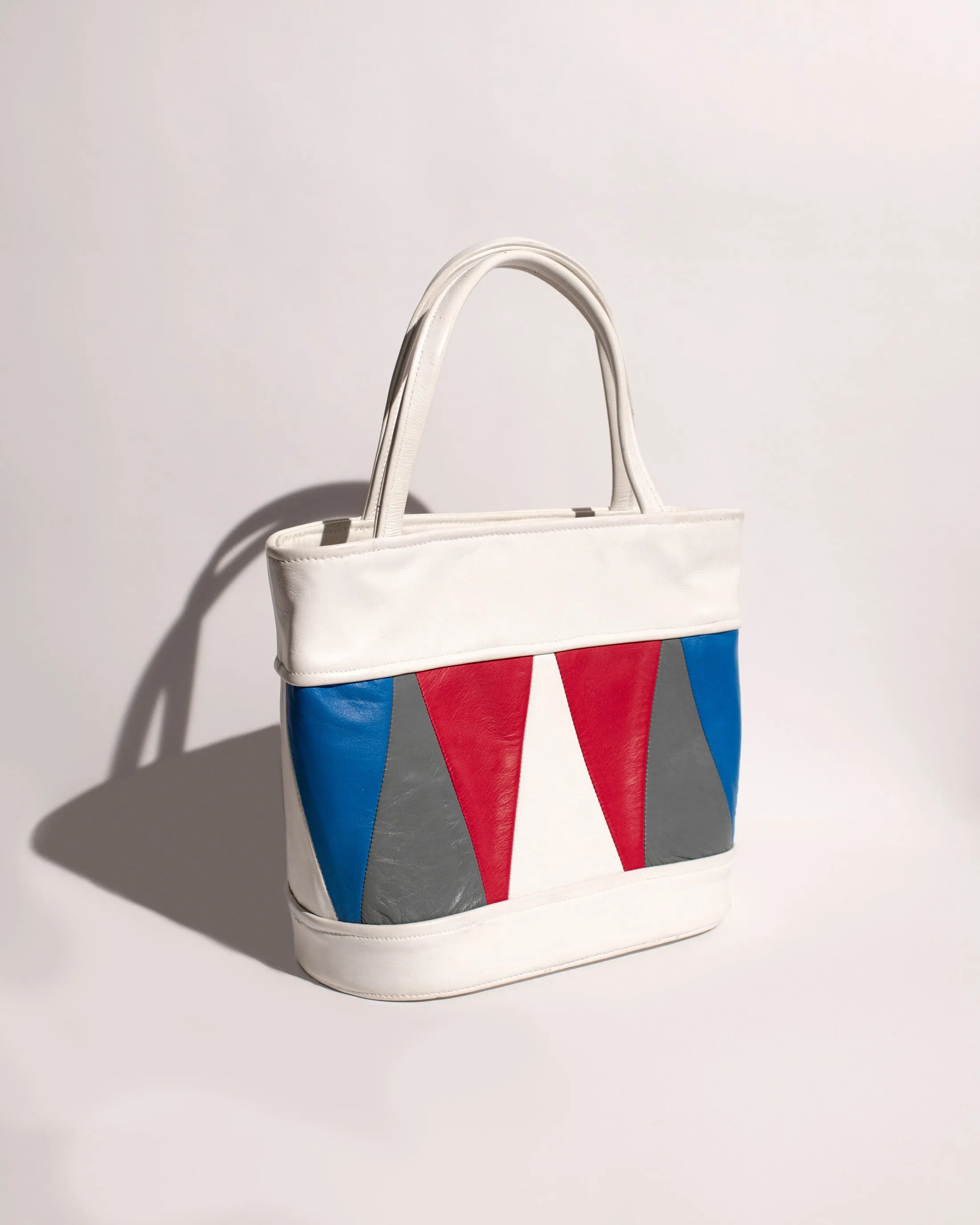 Vintage 1960 Geometric Leather City Bag