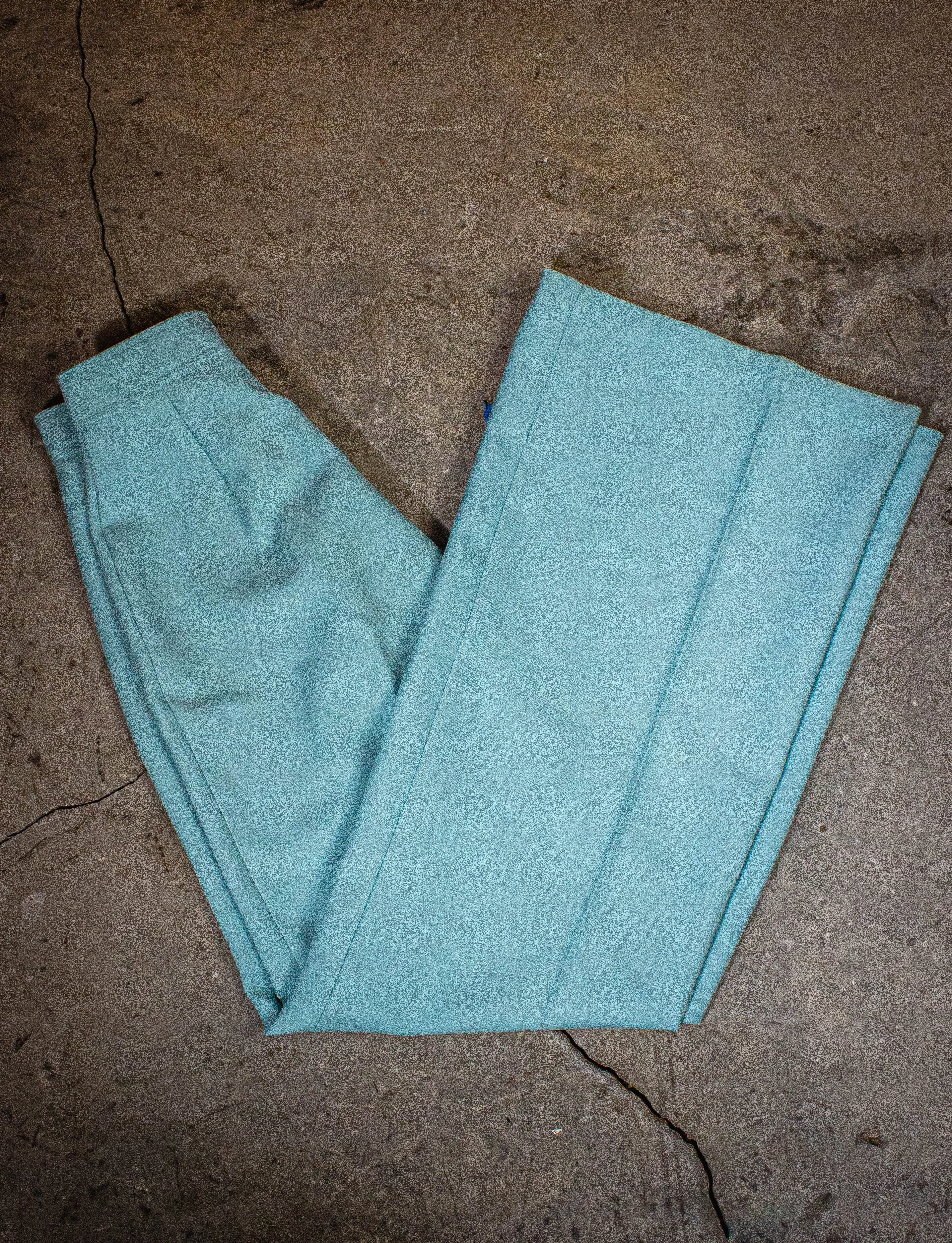 Vintage Apple Pie Bell Bottom Pants 70s Aqua Blue 22x31