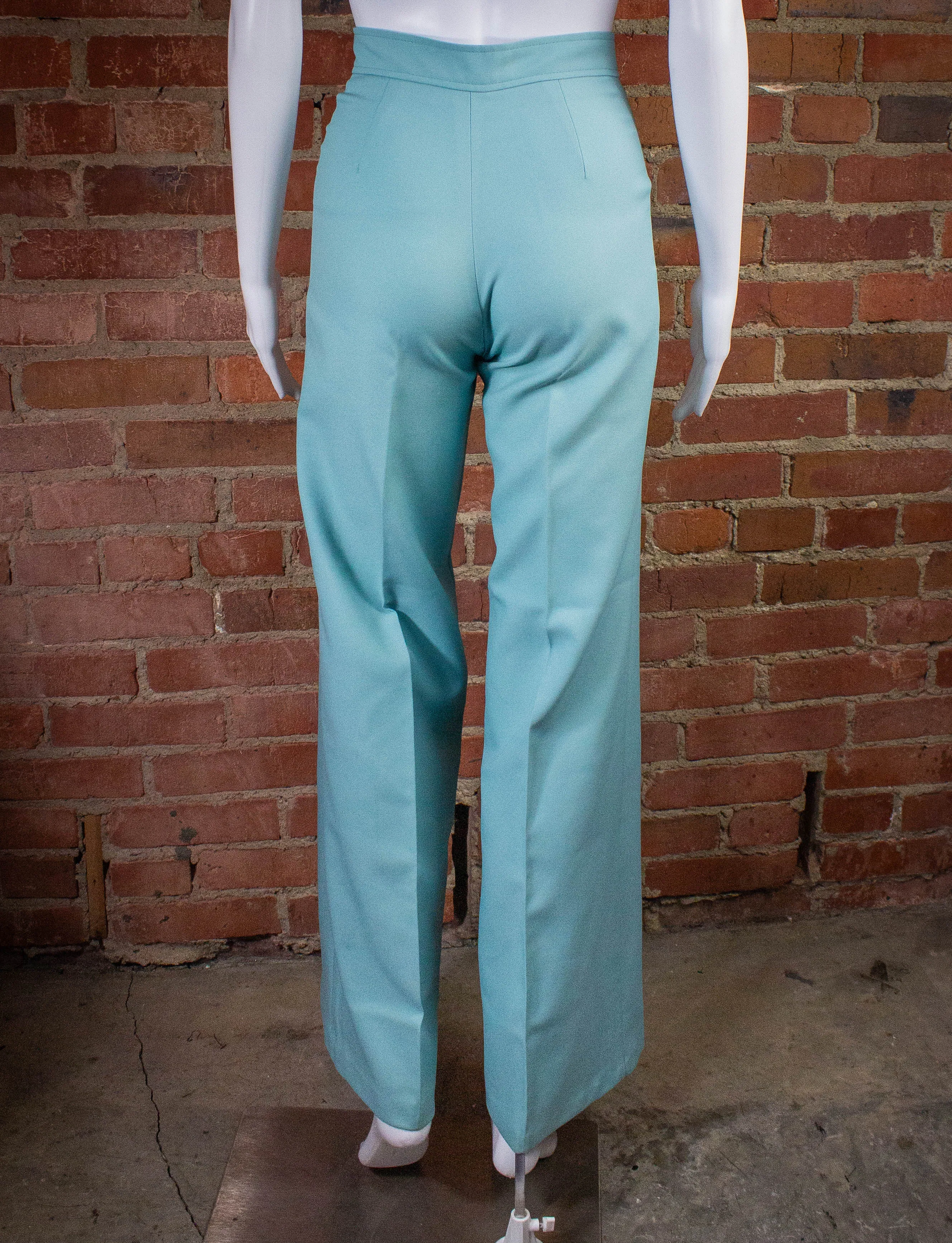 Vintage Apple Pie Bell Bottom Pants 70s Aqua Blue 22x31