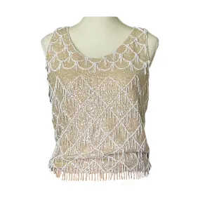 Vintage Art Deco Style Beaded Top from Sara's Imports. Silk with Sequins and Beads!