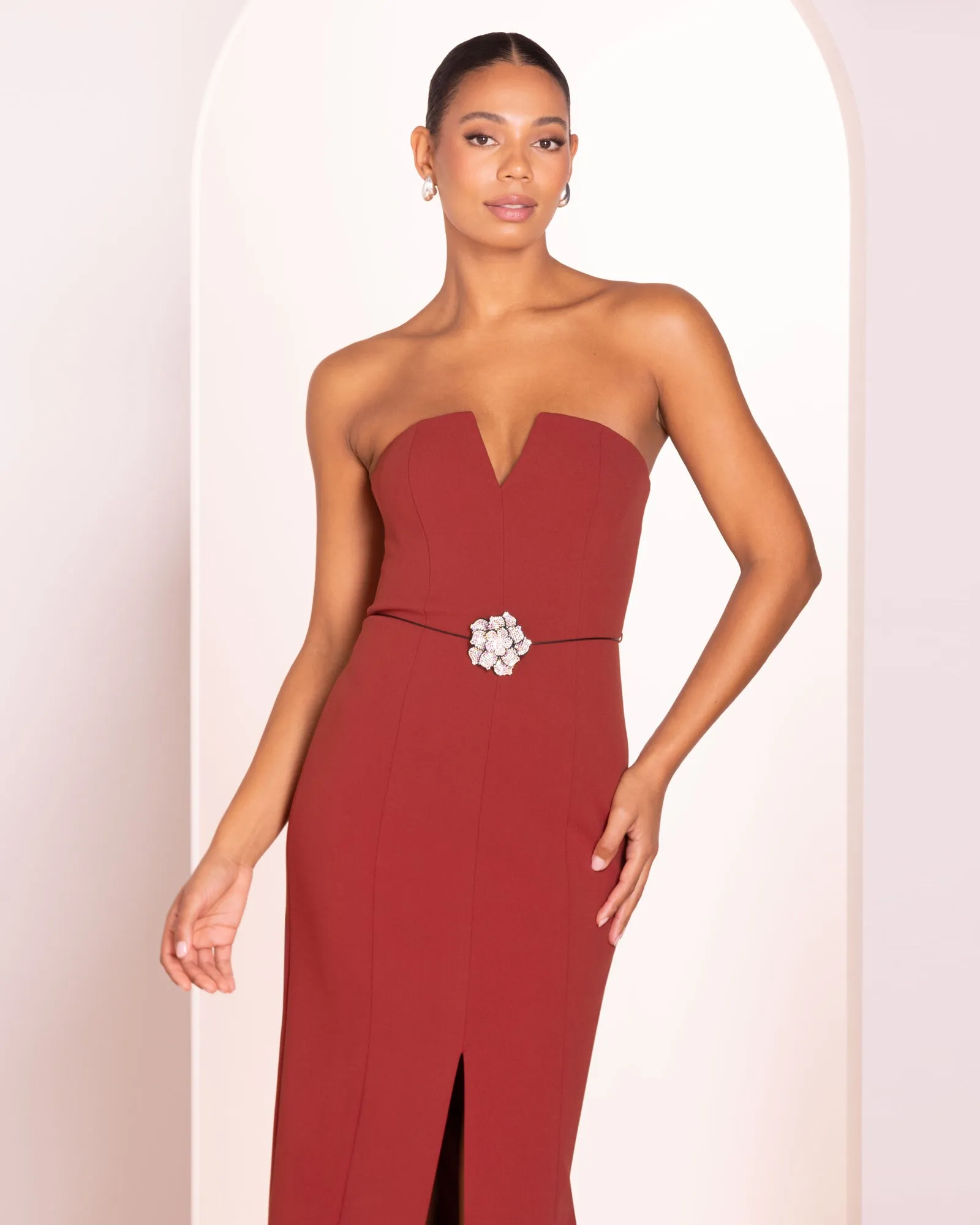 Vivianna Strapless Midi Dress