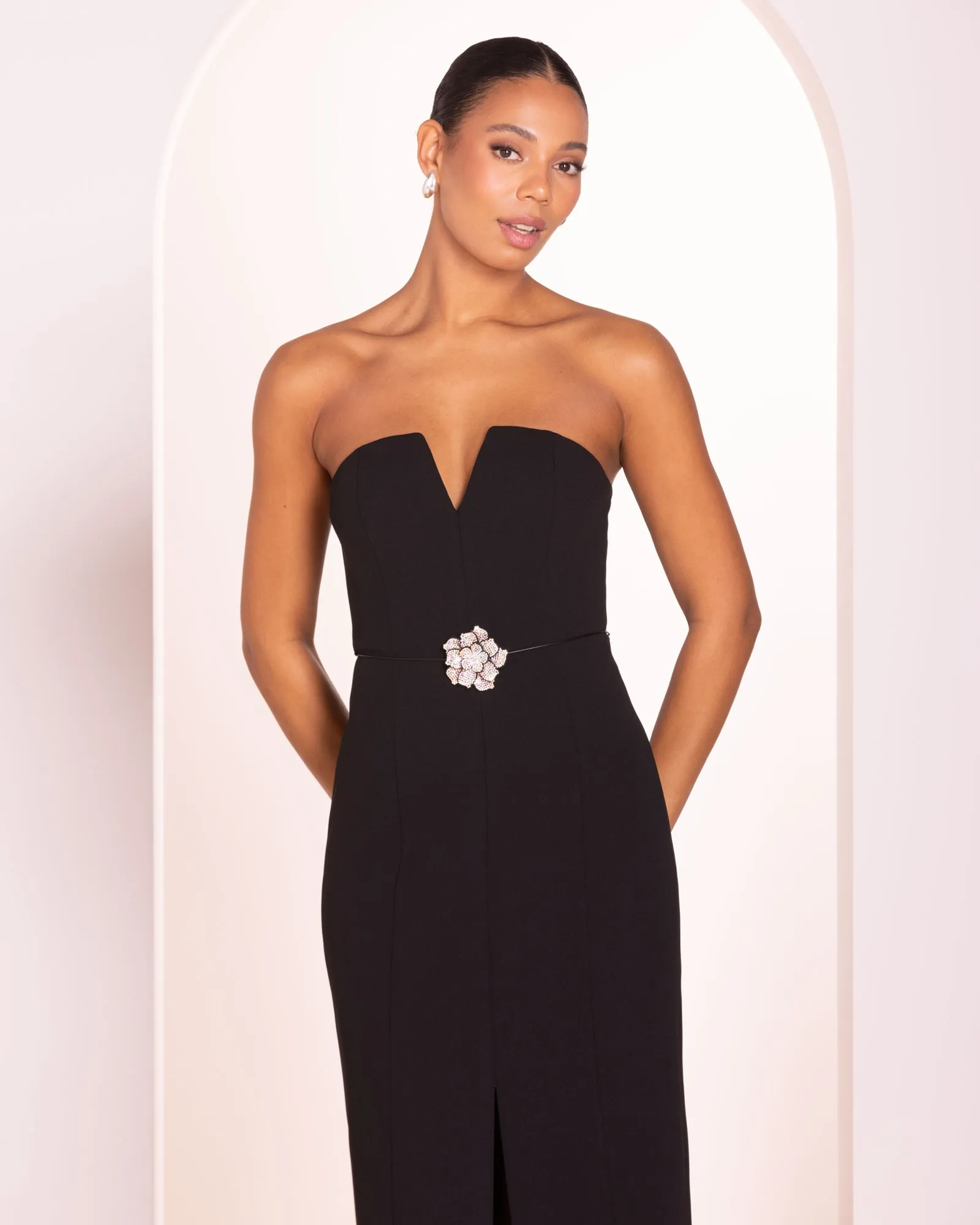 Vivianna Strapless Midi Dress