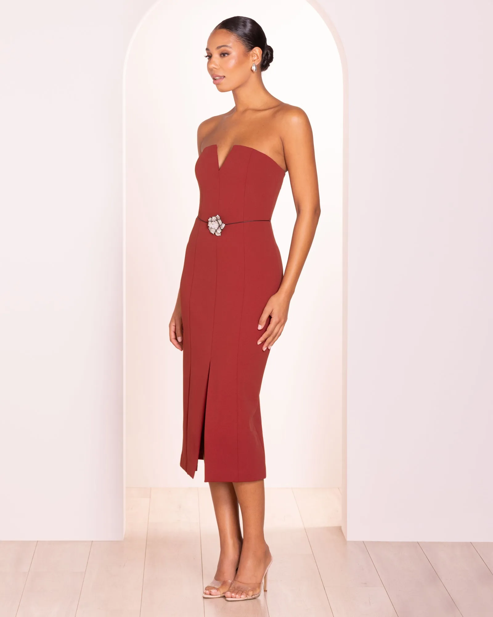 Vivianna Strapless Midi Dress