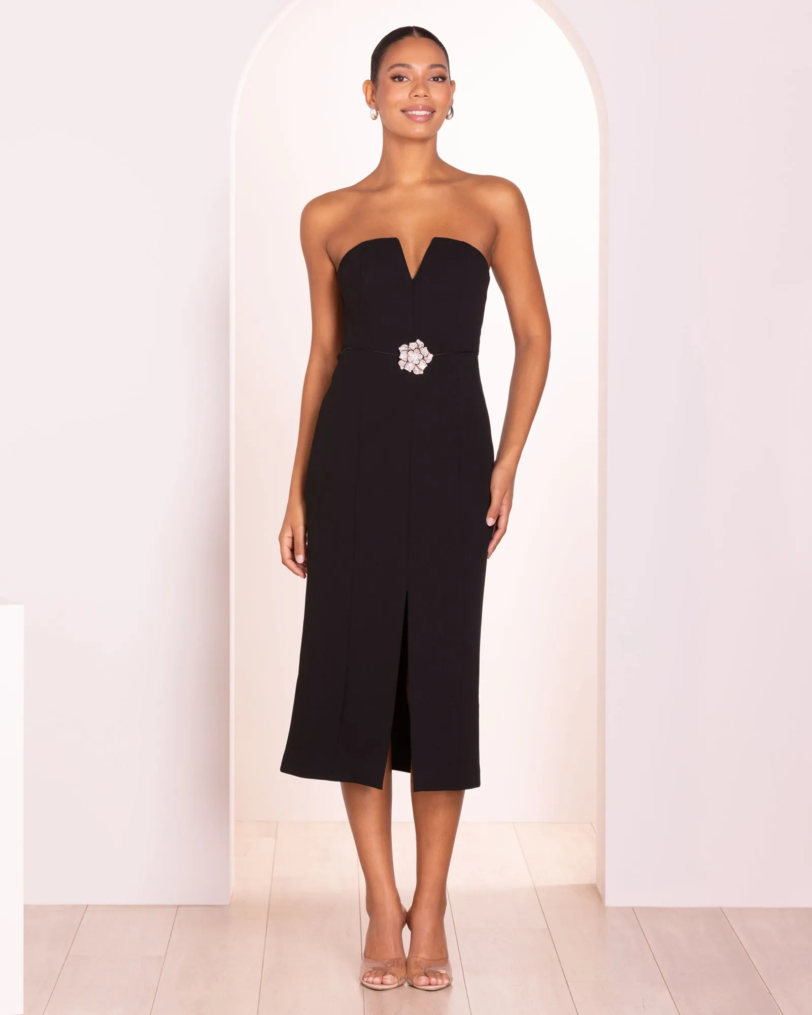 Vivianna Strapless Midi Dress