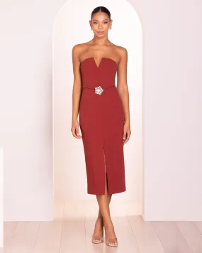 Vivianna Strapless Midi Dress