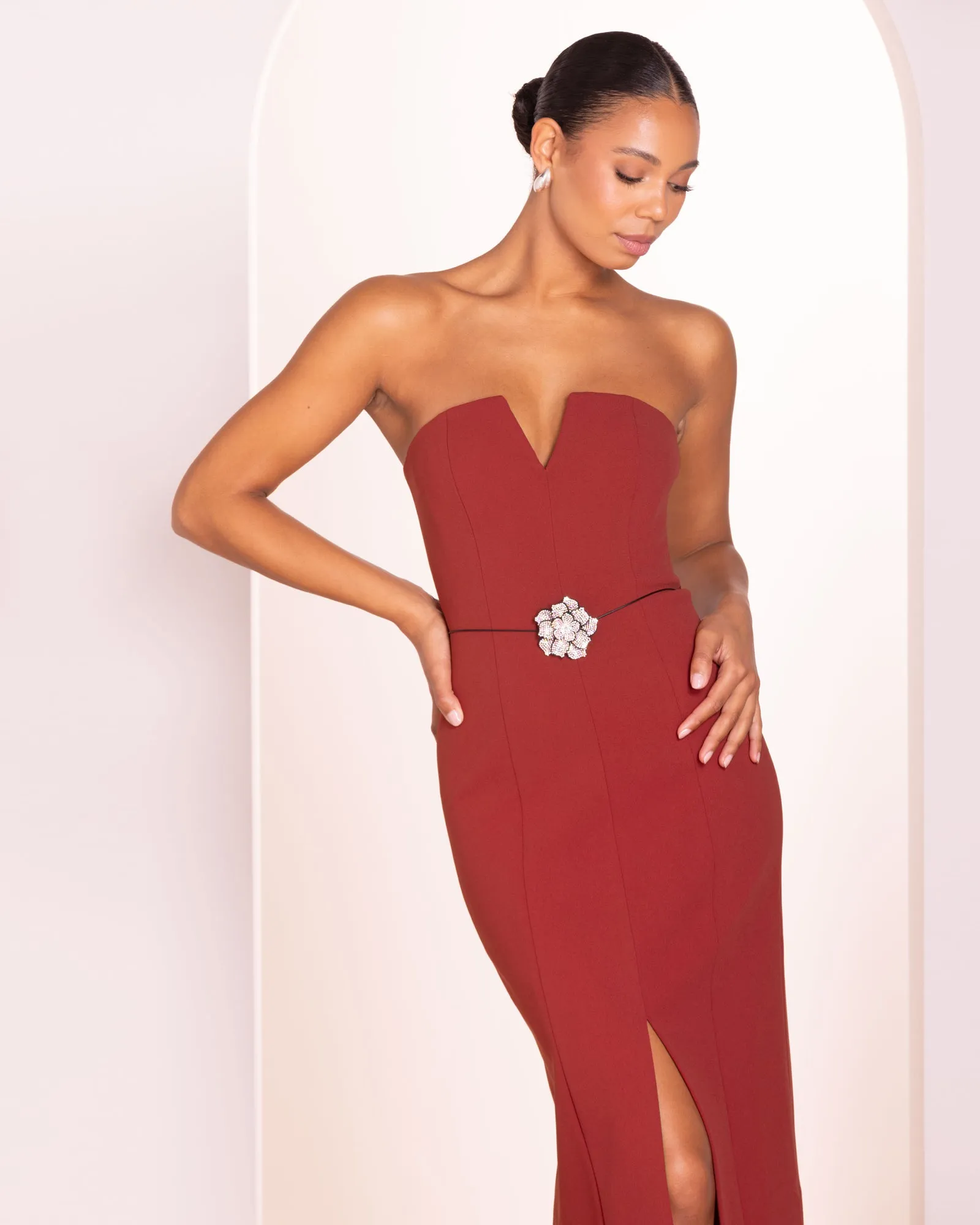 Vivianna Strapless Midi Dress