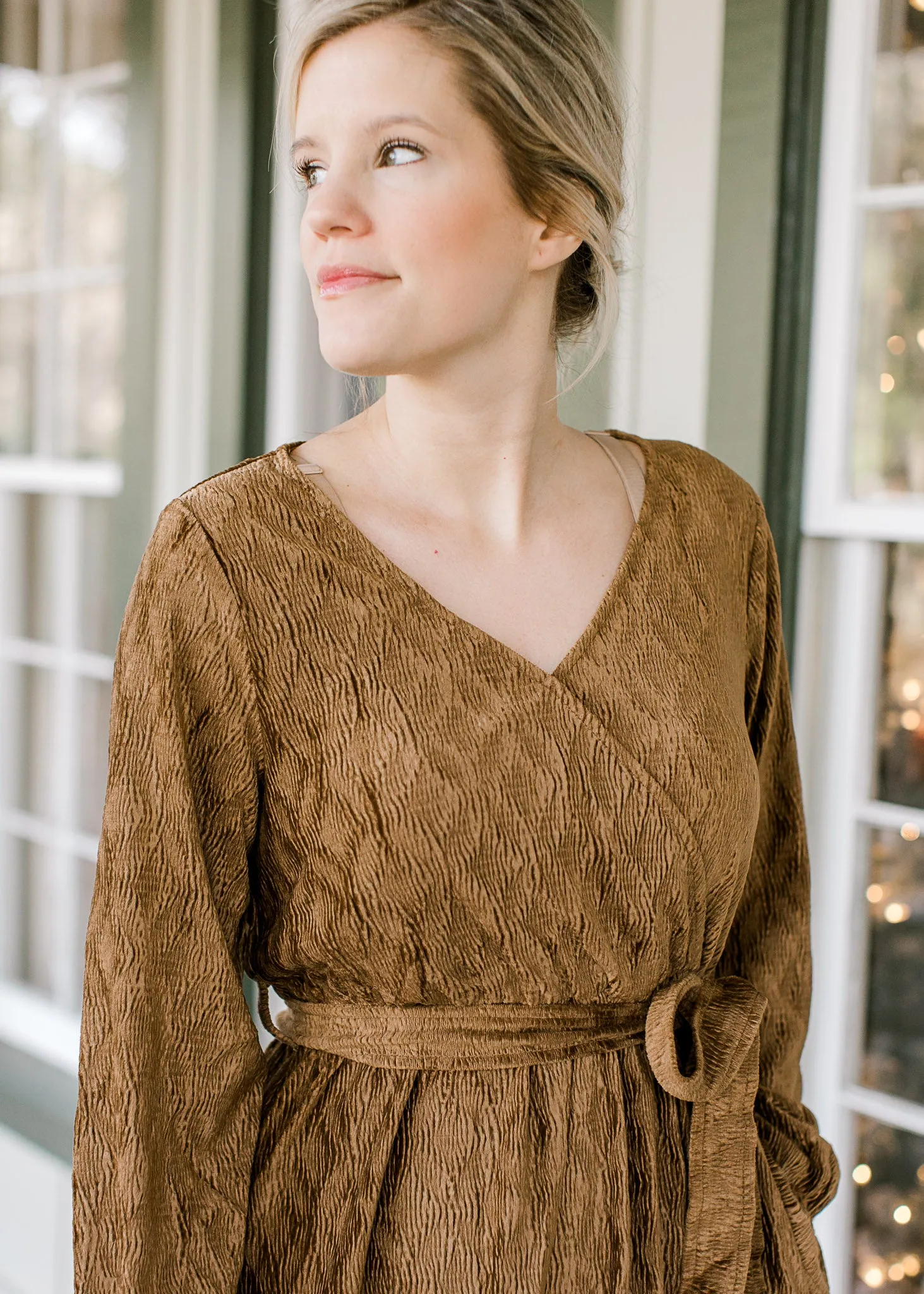 X Burnt Sienna Long Sleeve Dress